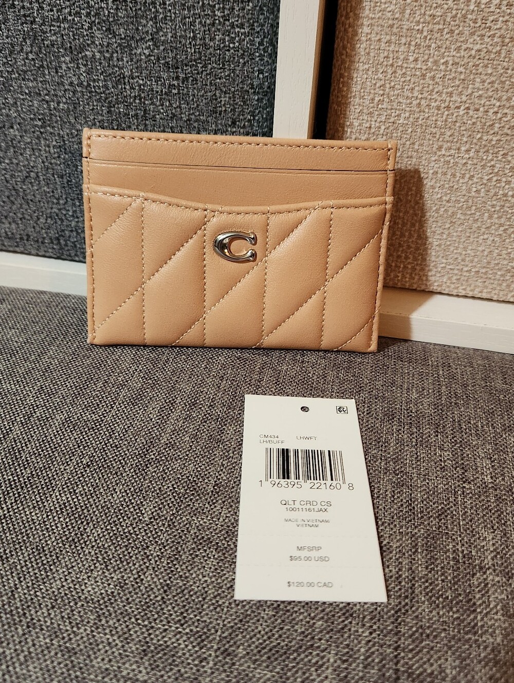 Coach Quilted Card Case Buff